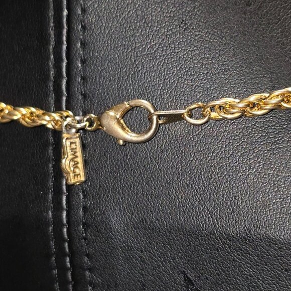 Purple Tone Resin Wired Pendant On Gold Tone Rope Chain Imagine Tag - Picture 3 of 3